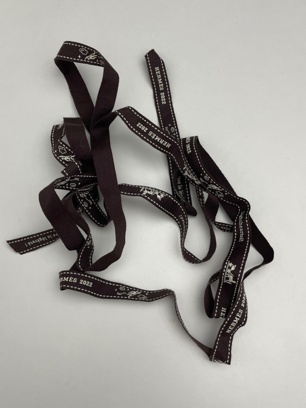 Hermes brown 215cm ribbon long for decoration